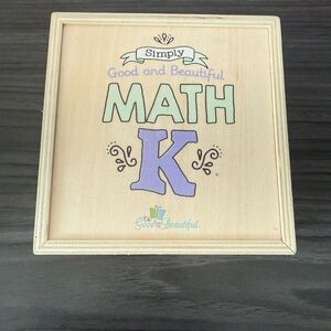 Good and Beautiful Simply Math K Wooden Learning Plaque - Cream & Purple